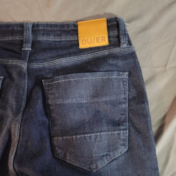 DU/ER Jeans Mens 31x30 Blue L2X Slim Fit Dark Wash Stretch Athleisure Denim - Picture 4 of 11